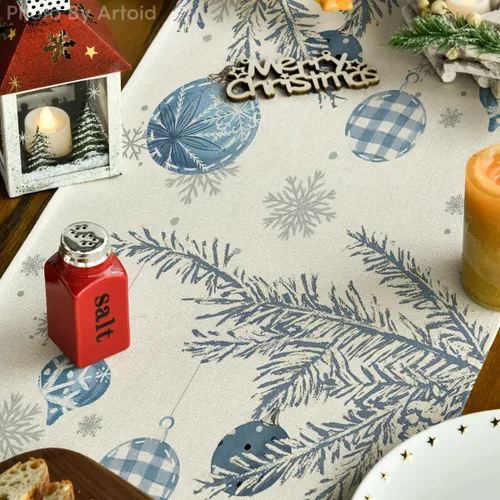 Miniatura 5 de Artoid Mode - Camino de mesa de Navidad con pinos azules, decoración navideña para mesa de comedor de 13 x 36 pulgadas