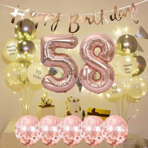 Miniatura 3 de Decoración de cumpleaños número 36, globos de papel de aluminio, globos de látex para fiesta de cumpleaños de 36 años, globos de helio, globos