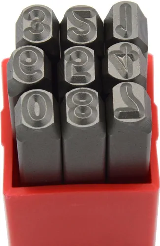 Miniatura 31 de Juego de 27 sellos de acero resistente con letras mayúsculas de 3/64" 1mm, kit de punzones de alfabeto para estampado a mano de caracteres, código