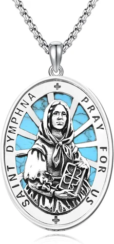 Miniatura 288 de Collar de plata de ley 925 con medalla de San Patrón, colgante de protección católica, amuleto, joyería religiosa para hombres y mujeres