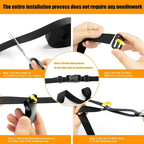 Miniatura 5 de Hebilla para correas de 1/1.5/2 pulgadas, hebillas de liberación lateral, clip de plástico ajustable para correa de equipaje, collar de reemplazo