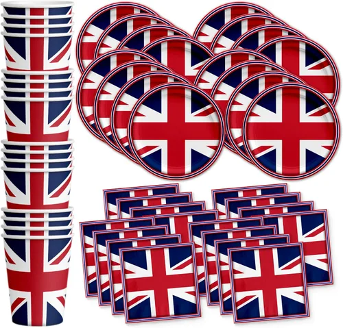 Miniatura 10 de Platos de papel del 4 de julio, juegos de platos desechables del 4 de julio, suministros para fiestas patrióticas de bandera estadounidense, platos