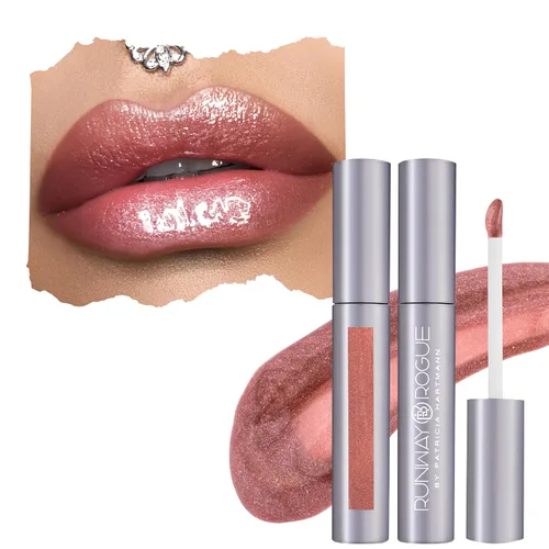 Miniatura 9 de Runway Rogue Brillo de labios clásico, brillo labial hidratante ultra transparente rosa perlado pálido, 'Bride in Show