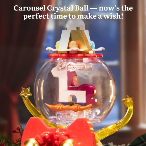Miniatura 4 de Set de bloques de construcción de árbol de Navidad PANTASY, gran modelo festivo con luces LED incorporadas, bola de cristal en la parte superior