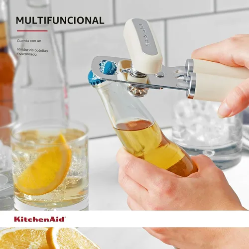 Miniatura 5 de KitchenAid Classic - Abrelatas y sacacorchos multifunción de fácil uso, rueda de corte de acero inoxidable ultra afilada, mangos ergonómicos suaves