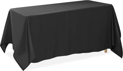 Miniatura 35 de Lann's Linens - Mantel rectangular de tela de poliéster de primera calidad para bodas, banquetes y restaurantes Blanco