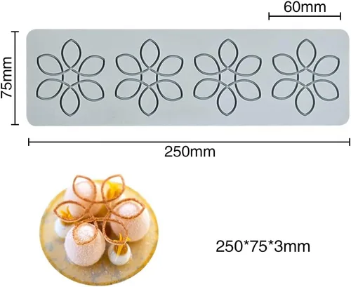 Miniatura 2 de Molde de encaje de silicona para fondant de flores 3D, tapete comestible de azúcar, tapete de encaje de impresión de fondant, tapete de encaje