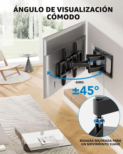 Miniatura 6 de Pipishell - Soporte de pared para TV de movimiento completo para pantallas LED de 42 a 85 pulgadas, hasta 59.8 kg, brazos articulados duales