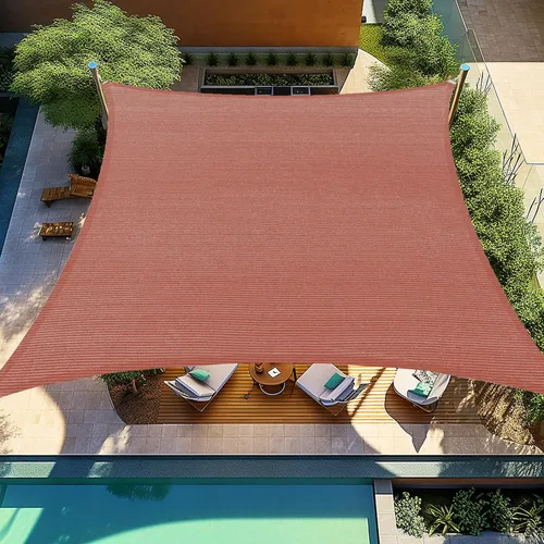 Toldo rectangular Shade&Beyond tipo vela, para terraza, jardín, cubierta, pérgola Rojo óxido