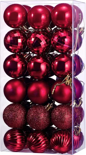 36 adornos de bolas de Navidad inastillables, decoraciones de árbol de Navidad, adornos de árbol, vacaciones, boda, fiesta, decoración, ganchos de