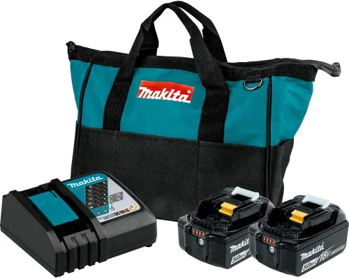 Makita BL1850BDC2 - Batería de iones de litio LXT® de 18 V y cargador óptimo rápido (5.0 Ah) con paquete de inicio
