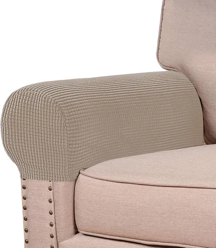 Miniatura 31 de Turquoize Fundas elásticas para reposabrazos para sillas y sofás, fundas para reposabrazos de sofá de elastano y jacquard, protector de muebles