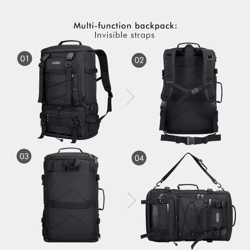 Miniatura 3 de WITZMAN Mochila de viaje para hombre, convertible grande, mochila de mano con compartimento para zapatos para aviones, compatible con laptop de 17