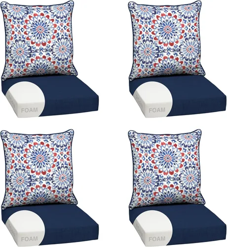Miniatura 148 de Arden Outdoor Deep Seat Cushion Set, 24 x 24 pulgadas, Cojín para patio resistente al clima, a la lluvia y a la decoloración para silla, sofá y sofá