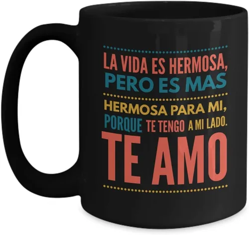 Taza de Café Te Amo Vaso, taza de café divertidas, tazas personalizadas, taza de café inspiradoras, taza con mensajes positivos.