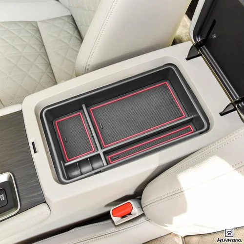 Miniatura 5 de RUNROAD Bandeja Organizadora de Consola Central Compatible con Nissan Altima 2019 2020 2021 2022 2023 2024 2025 Accesorios, Bandeja de Inserción Rojo