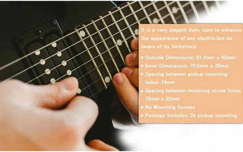 Miniatura 5 de Paquete de 2 anillos metálicos Humbucker para pastilla con marco de montaje plano para guitarra eléctrica, cubiertas de repuesto para cuello