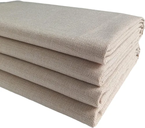 Miniatura 2 de TinaKim Tela de tapicería de lona, material de tela tipo lino sintético, para reparación de asientos de silla de sofá (beige 3, 2 yardas