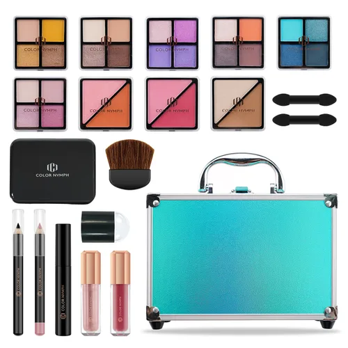 Miniatura 14 de Color Nymph Kit de maquillaje para principiantes para adolescentes con estuche de tren pequeño para cosméticos incluido, paleta de 24 sombras