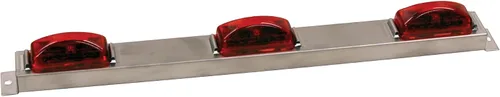 Buyers Products 5621720 - Barra de identificación de 3 luces de 14 pulgadas con 9 LED, camiones y remolques, acero inoxidable, luz de señal, color