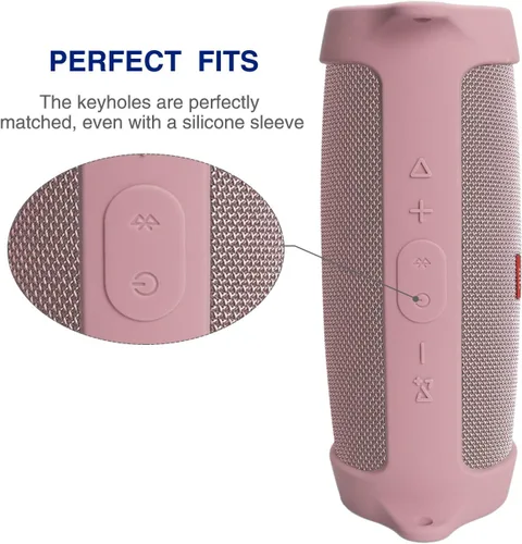Miniatura 6 de LTGEM - Funda de silicona para altavoz JBL Charge 5, protector de viaje de gel suave, bolsa de goma impermeable con correa para el hombro (azul)