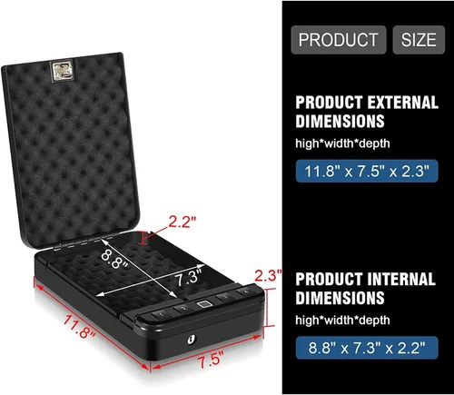 Miniatura 4 de LANGGER V Caja fuerte para armas de fuego, caja de bloqueo de armas de fuego de acceso rápido, caja de seguridad para armas de fuego, funda