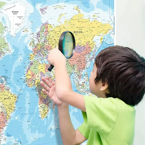 Miniatura 5 de Hambli Mapa del mundo para pared – Póster de mapa grande del mundo de 37 x 26 pulgadas – Arte de pared de mapa del mundo para aula, niños y viajes