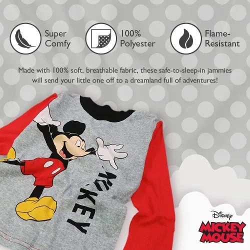 Miniatura 3 de Disney Boys' Mickey Mouse 6-Piece Snug-Fit Cotton Pajamas Set