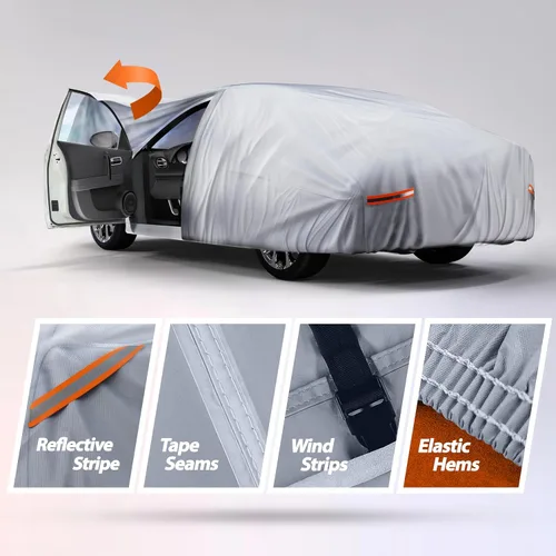 Miniatura 3 de Funda impermeable para todo tipo de clima, compatible con Chevrolet Aveo Hatchback 2001-2011 (no compatible con Aveo Sedán), protección resistente