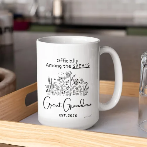Miniatura 5 de Vivulla68 Taza de café con texto en inglés «Great Grandma – Regalos para la nueva abuela, taza de anuncio de embarazo 2026, «You're Going to Be