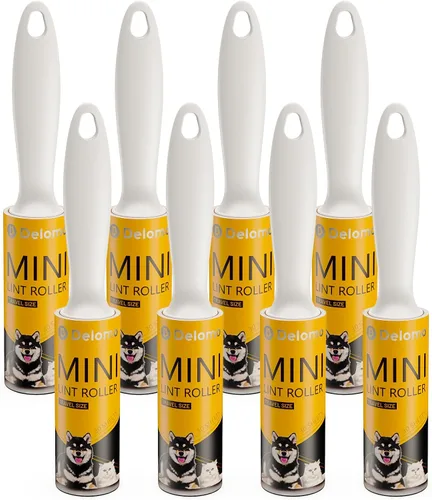 Miniatura 11 de DELOMO Rodillo de pelusa de 1,000 hojas (5 rodillos + 5 repuestos) – Rodillos de pelusa para pelo de mascotas extra pegajoso, herramienta