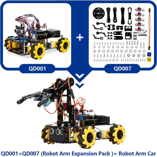Miniatura 3 de ACEBOTT Paquete de Expansión de Brazo de Robot, Kit de Inicio de Coche Inteligente, Kit de Robótica para Niños de 8-12 12-16 años, Kit de Robot