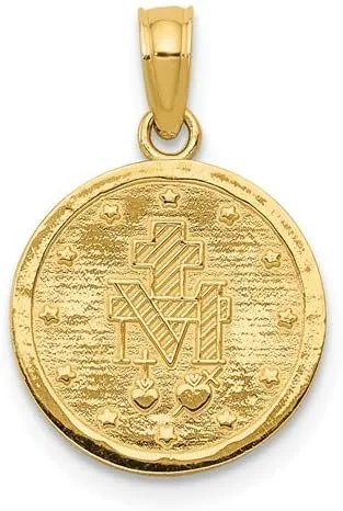 Miniatura 5 de Roy rosa joyas oro amarillo de 14K Medalla Milagrosa colgante de ancho