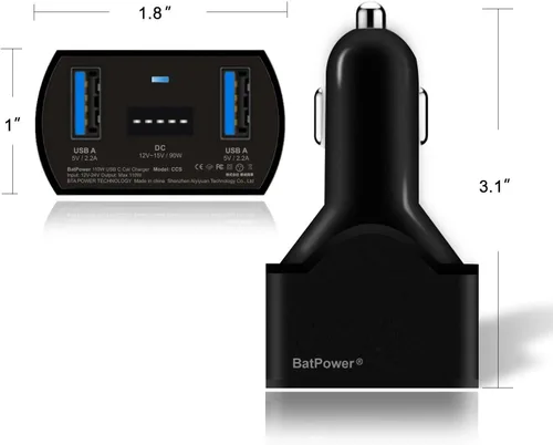 Miniatura 5 de BatPower CCS 110W Surface Laptop Cargador de coche compatible con Microsoft Surface Book Laptop 4 3 2 1 Surface Pro 8 X 7 6 5 4 3 Go Tablet Car