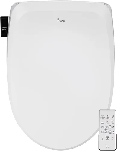 Inus R32 - Asiento de inodoro eléctrico con calefacción y bidé alargado, agua caliente, asiento de inodoro de bidé con agua caliente de lujo