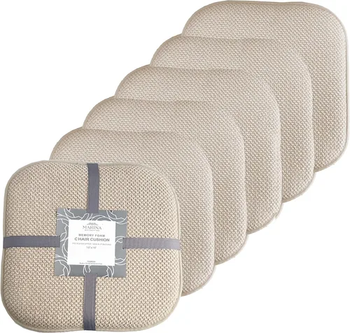 Miniatura 22 de Marina Decoration Cojín grueso y cómodo de espuma viscoelástica para silla, patrón de panal de abeja, goma antideslizante, para asiento trasero, lino
