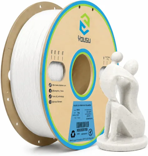Miniatura 9 de Yousu filamento PVA de 1.75mm, filamento de soporte soluble en agua para impresora 3D, 0.5kg, PVA natural, se ablanda en temperatura de agua