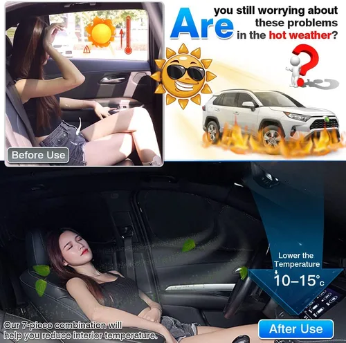 Miniatura 3 de T TGBROS Parasol para parabrisas para Toyota RAV4 2019-2024 2025, protectores de ventana de coche, espesor, bloquean rayos UV y privacidad