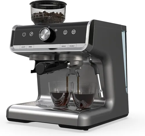 Miniatura 10 de Máquina de café espresso súper automática de 20 barras con espumador de leche, cafetera de café helado de grano a taza totalmente automática de café