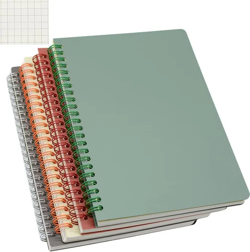 Miniatura 11 de Yansanido Cuaderno en espiral, 4 piezas de 21 cm x 15 cm, A5, de plástico grueso morado, con tapas duras, 80 hojas - 160 páginas con líneas de 8 mm