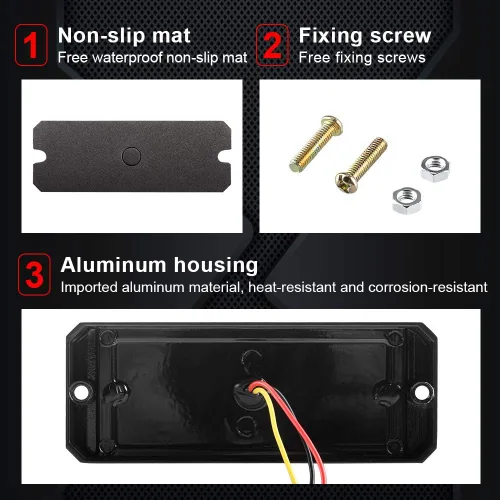 Miniatura 4 de Barra de luz estroboscópica de emergencia LED roja 12-24V 12 LED para coche, vehículo, camión, advertencia, luz de flash diferente, modo