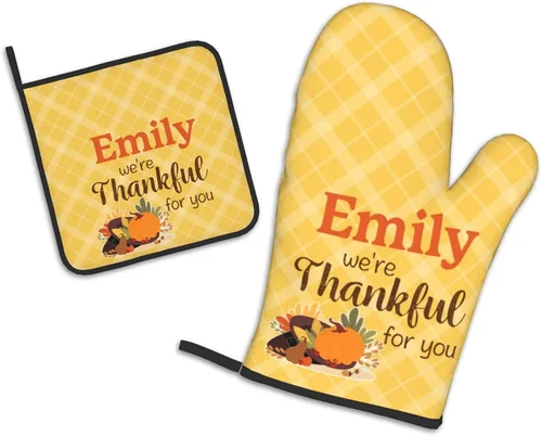 Miniatura 31 de Manoplas de horno personalizadas para Navidad, juego de guantes de horno personalizados y soportes para ollas con foto, divertidos regalos