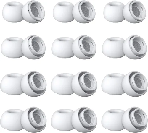 AirPods Pro y AirPods Pro 2 - Almohadillas de silicona para reducir el ruido con ajuste seguro y bolsa de plástico de almacenamiento portátil (12 12