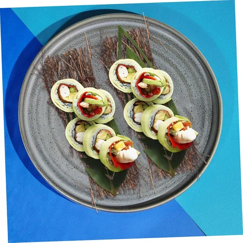 Miniatura 5 de Hemoton Plato de sashimi, 6 piezas, arreglo de productos de fotografía, accesorios de decoración de placa de sushi, tapete de sushi, plato de sushi