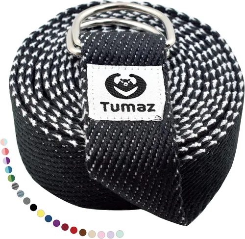 Miniatura 24 de Tumaz Yoga Strap/Stretch Bands [15+ Colors, 6/8/10 Feet Options] with Extra Safe Adjustable D-Ring Buckle, Durable and Comfy Delicate Texture - Best