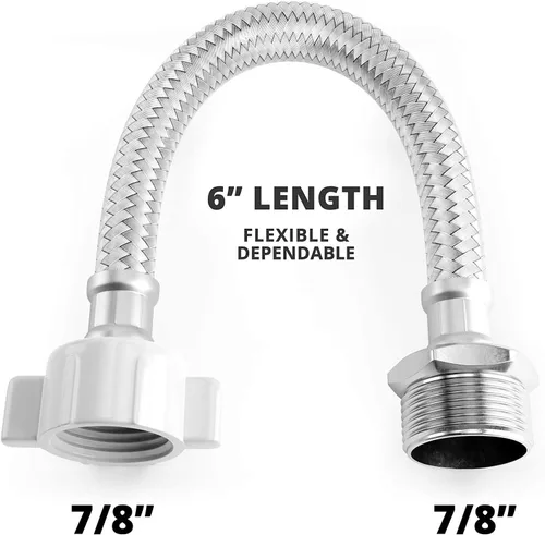 Miniatura 3 de Nuevo 6 pulgadas de acero inoxidable 7/8 macho 7/8 hembra Extensión manguera asiento de inodoro con acceso duro de mano Spray trenzado fácil