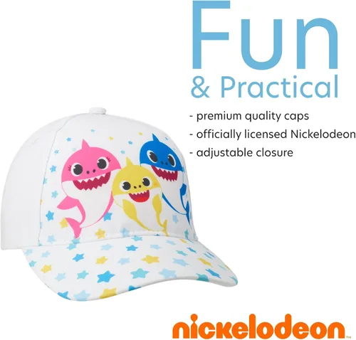 Miniatura 3 de Nickelodeon Gorro de tiburón para niños pequeños, paquete de 2 gorras de béisbol ajustables