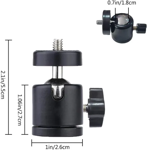 Miniatura 8 de Soporte de escritorio - Soporte de escritorio ajustable para cámara de 12.0-19.5 pulgadas con cabeza de bola giratoria de 360° y punta de tornillo
