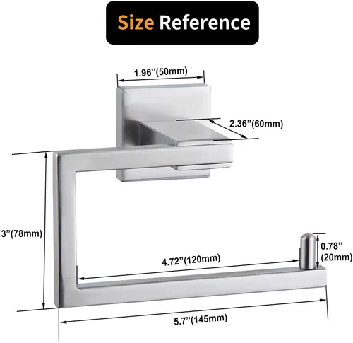 Miniatura 6 de Soporte de papel higiénico para baño, SUS304, dispensador de rollos de papel higiénico de acero inoxidable para cocina, para baño, montado