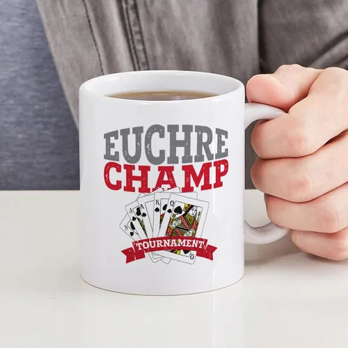 Miniatura 6 de CafePress Euchre Champ Mugs Taza de café de cerámica de 11 oz (11.0 fl oz)